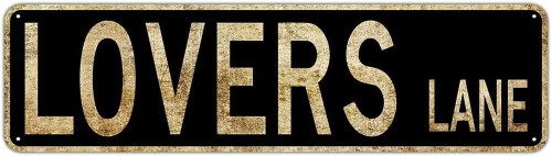 KIOZIY Lovers Lane Street Sign Home Wall Decor Poster Retro Vintage 4x16 inch Tin Sign