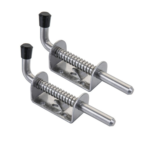 Quality Life Spring Loaded Gate Latch Pin Barrel Bolt 5in Durable 304 Stainless Steel Heavy Duty - 2pcs