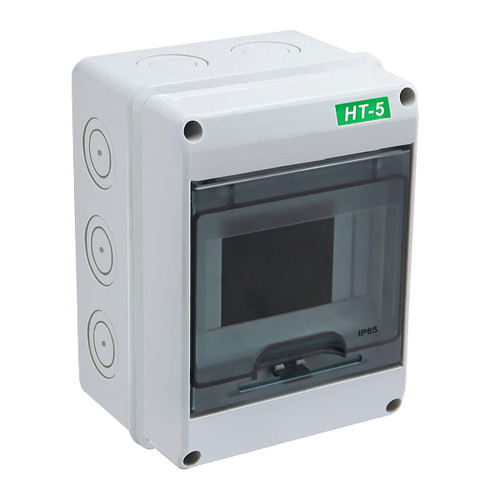 smseace Circuit Breaker Box Distribution Protection Box, ABS Plastic Transparent Cover Waterproof Distribution Box IP65, for Indoor Wall Circuit Breaker (5 Way)