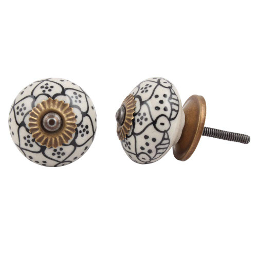 Indian Shelf 12 Pieces Decorative Knob | Flower Western Cabinet Knobs | Black Knobs for Dresser Drawers Kids | Ceramic Dresser Knobs Girls Room | Dresser Knobs and Pulls | Novelty Drawer Pulls
