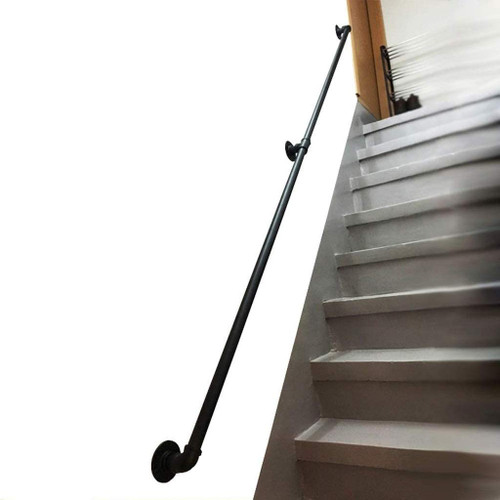 SXTBWFY Modern Metal Stair Handrail for Indoor Outdoor|Safety Support Hand Rails for Disabled Elderly Wrought Iron Staircase Railing Wall Mount Kit,for Villa Loft Hospital Access Corridor Banister
