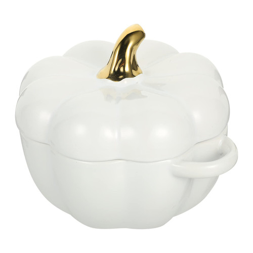 Hemoton Soup Tureen Ceramic Soup Bowl with Double Handle Oven Safe Pumpkin Soup Bowl with Lid Soup Mug Soup Cup Soup Crock Dessert Bowl for French Onion Soup, Cereal, Chilli, Stew Ceramic Containers