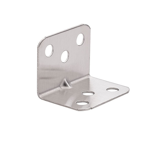 Bettomshin 30 PCS 1.1" x 1.1"L-Shaped Silver Bracket Gusset Plate Joint Right-Angle Bracket Fasteners Brushed Stainless Steel Surface Connection Angle Bracket
