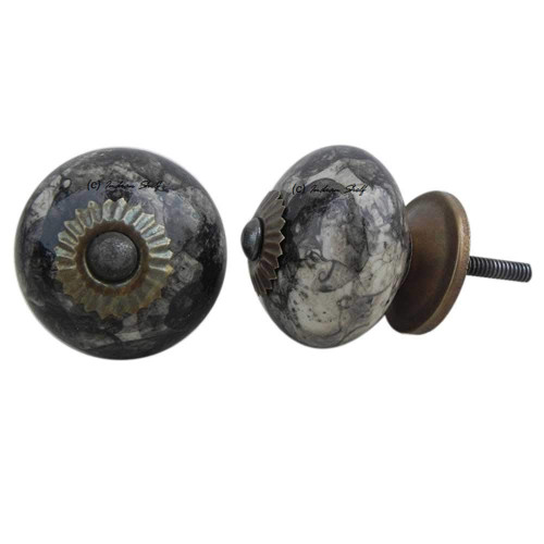 Indian Shelf 2 Pieces Door Pull Knob | Shadow Kitchen Cabinet Drawer Pulls | Fancy Knobs Black | Kitchen Cabinet Hardware Knobs Ceramic | Bathroom Drawer Knobs | Furniture Knobs for Dresser