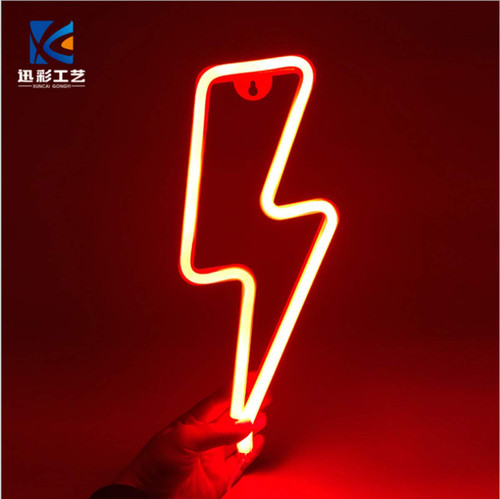 LDGJ Neon Light SiBlue Neon Light Lightning Bolt Led Neon Sign Wall Light Battery and USB Operated Neon Lights Red Lightning Neon Signs Light up for The Home,Kids Room,Bar,Party,Christmas,Wedding