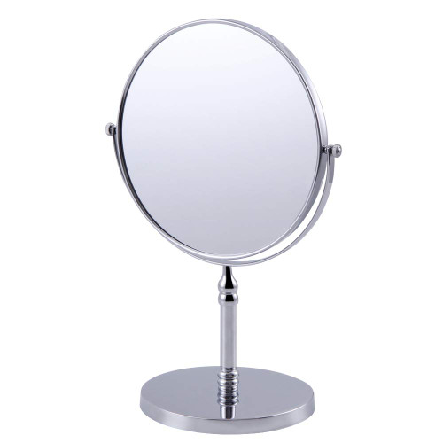 kimzcn 8-inch Large Double Sided Swivel Vanity Mirror with 3 x Magnification, Oval Shaped Two-Sided Makeup Mirror, Bathroom Tabletop Mirror 1x/3x magnificationt,Chrome D500111C
