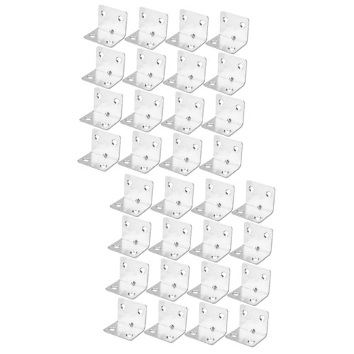 Housoutil 32 Pcs Bracket Wood Corner Shelf Right Angle Bracket Metal Corner Brackets Right Angle Wall Brackets Heavy Duty Shelves Shelf Support Corner Brace Heavy Duty Right Angle Bracket