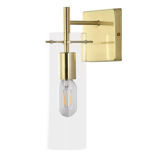 KRASTY Gold Wall Sconce, Bathroom Sconces Wall Lighting Fixture with Clear Glass Shade, Metal Wall Lamp for Bedroom Living Room, Modern Vanity Light for Bathroom Mirror KRASTY Gold Wall Sconce, Bathroom Sconces Wall Lighting Fixture with Clear Glass Shade, Metal Wall Lamp for Bedroom Living Room, Modern Vanity Light for Bathroom Mirror