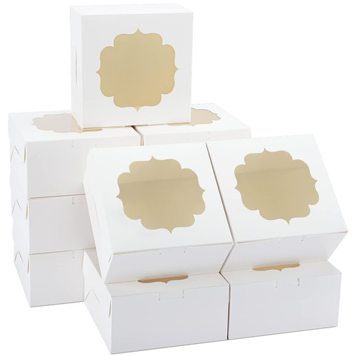 TOMNK 50pcs 6x6x3 Inches White Bakery Boxes with Window Cookie Boxes Dessert Boxes Pastry Boxes for Strawberries Cupcakes Chocolate Muffins Donuts and Party Favor TOMNK 50pcs 6x6x3 Inches White Bakery Boxes with Window Cookie Boxes Dessert Boxes Pastry Boxes for Strawberries Cupcakes Chocolate Muffins Donuts and Party Favor