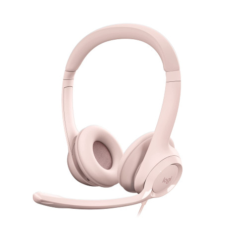 Logitech H390 Wired Headset for PC/Laptop, Stereo Headphones with Noise Cancelling Microphone, USB-A, in-Line Controls, Works with Chromebook - Rose Logitech H390 Wired Headset for PC/Laptop, Stereo Headphones with Noise Cancelling Microphone, USB-A, in-Line Controls, Works with Chromebook - Rose