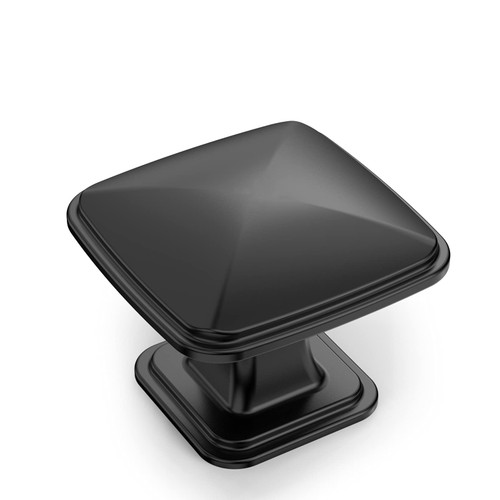 Amerdeco 10 Pack K0003MB Matte Black Cupboard Drawer Knobs Kitchen Cabinet Knobs Single Hole Cabinet Handles Dresser Knobs