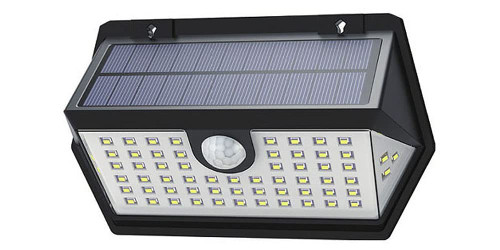 AllAboutAdapters Premium Solar-Powered Outdoor LED Light with PIR Motion Sensor