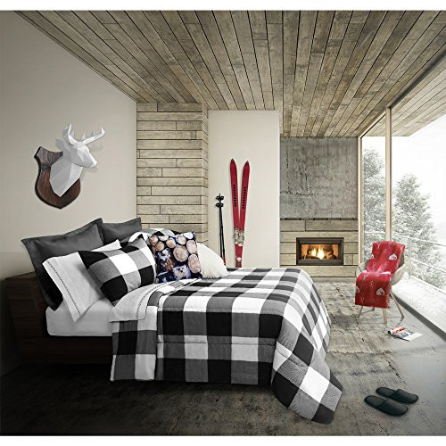 Safdie & Co. Luxury Set Comforter King White/Black 3