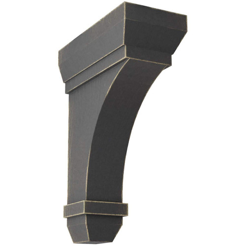 Ekena Millwork BKTWD02X05X07STBL Stockport Vintage Decor Bracket, 2 1/4"W x 5"D x 7"H, Black