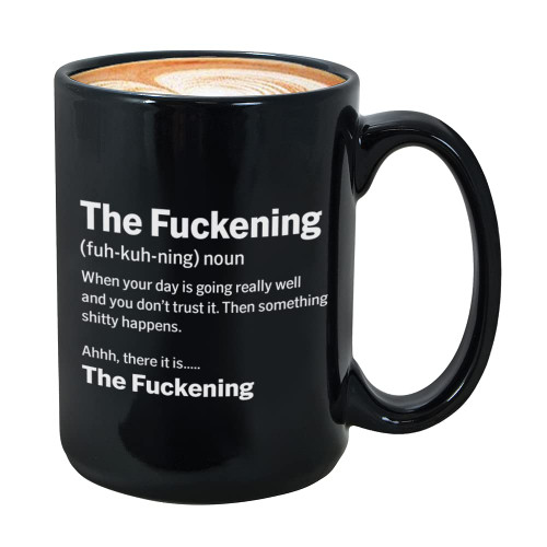 Bubble Hugs Sarcasm Saying Coffee Mug 15 oz Black, Inappropriate Funny Bad Rude Grammar Spelling Definition