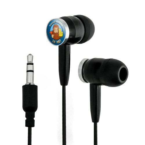 GRAPHICS & MORE Bigfoot Believes in Me Funny Humor Novelty in-Ear Earbud Headphones