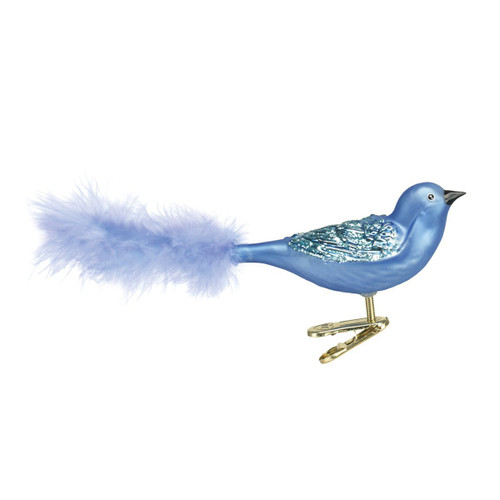 Old World Christmas Glass Blown Clip-On Ornament with Gift Box, Assorted Birds Collection (Brilliant Songbird [Blue])