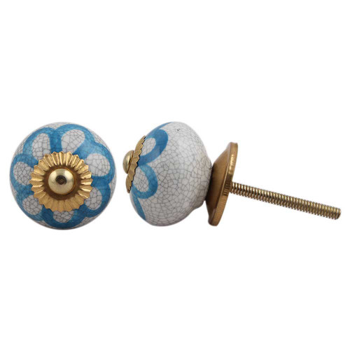 Indian Shelf 8 Pieces Drawer Knobs Kids | Floral Dresser Knob | Decorative Dresser Knobs and Pulls Blue | Hardware Pulls for Cabinets and Drawers Ceramic | Modern Knobs | Fancy Cabinet Knobs