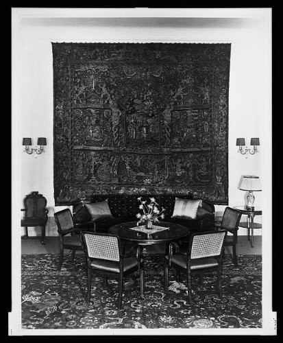 HistoricalFindings Photo: Chairs,Tapestry,Salon,Reichs Chancellery,Berlin,Germany