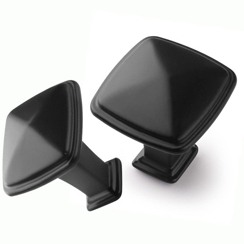 LANPHY Black Cabinet Knobs, Drawer Knobs, Matte Black Cabinet knobs, Modern Cabinet Knobs, Kitchen Cabinet Knobs, Dresser Cabinet Knobs 1.14" for Cupboard, Closet (Black, 8PCS, 0.86" Screws)