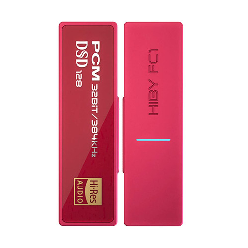 HiBy FC1 Portable dac Headphone Amplifier USB c dac amp hi-res Audio decoder with High Audio Quality Low Power Consumption for iOS Android Smartphones Computers-Red