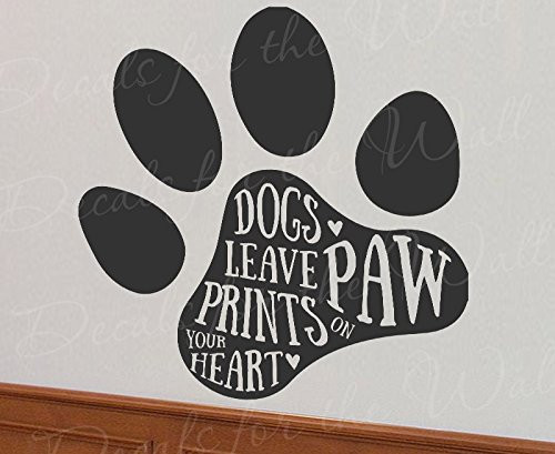 Dogs Leave Paw Prints On Your Heart - K9 Pet Canine Love Friendship Best Friend - Dog Wall Decal Quote Vinyl Lettering Art Inspiration Saying Decoration Inspirational Sticker Decor Dogs Leave Paw Prints On Your Heart - K9 Pet Canine Love Friendship Best Friend - Dog Wall Decal Quote Vinyl Lettering Art Inspiration Saying Decoration Inspirational Sticker Decor