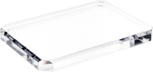 Plymor Clear Acrylic Beveled Corner-Cut Rectangular Display Base, 8" W x 6" D x 0.75" H