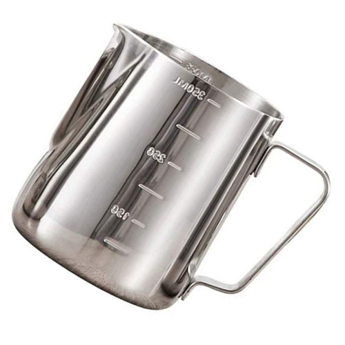 DOITOOL Coffee Milk Frothing Pitcher Cup Steaming Pitcher Stainless Steel Milk Cappuccino Latte Art Barista Steam Pitcher Milk Creamer Jug Cup Sauce Pitcher Gravy Pourer 350ml