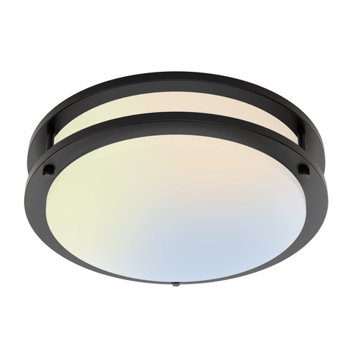 Amico 12 Inch 5CCT LED Flush Mount Ceiling Light Fixture, 2700K/3000K/4000K/5000K/6500K Selectable, 36W Dimmable Ceiling Light Fixture, 1800LM High Brightness Ceiling Light, Black, ETL&FCC