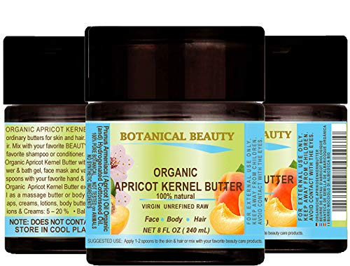 Botanical Beauty ORGANIC APRICOT KERNEL OIL BUTTER Australian. 100 % Natural / VIRGIN / UNREFINED / RAW. 8 Fl.oz.- 240 ml. for Skin, Hair and Nail Care Botanical Beauty ORGANIC APRICOT KERNEL OIL BUTTER Australian. 100 % Natural / VIRGIN / UNREFINED / RAW. 8 Fl.oz.- 240 ml. for Skin, Hair and Nail Care