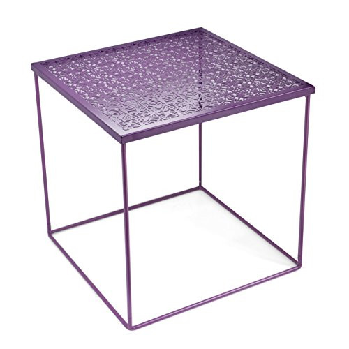 Urban Shop Die Cut Metal Side Table, Purple
