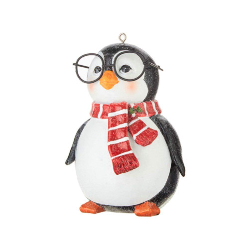 RAZ Imports 5" Penguin with Glasses Christmas Tree Ornament