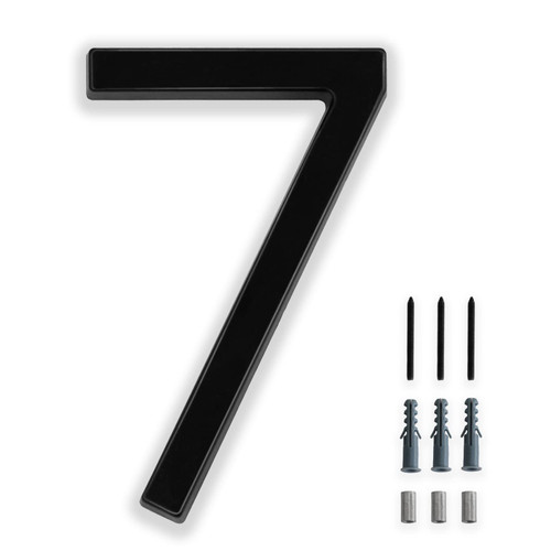 Floating House Number 7, YIPLED 6 Inch Modern House Numbers for Home, Mailbox, Street (Black)