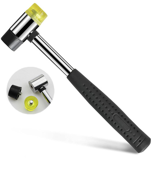 Small Rubber Mallet Hammer Tool - 30mm Double Faced Soft Mallet Tapping Block for Vinyl Plank Flooring, 9oz/250g Mallet Rubber Small Hammer for Crafts - Jewelry, Garden