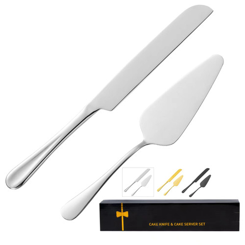 ERVILO Cake Serving Set, Cake Pie Pastry Servers, Stainless steel Cake Knife and Server Set Perfect For Birthday, Wedding, Parties and Events (Silver) ERVILO Cake Serving Set, Cake Pie Pastry Servers, Stainless steel Cake Knife and Server Set Perfect For Birthday, Wedding, Parties and Events (Silver)
