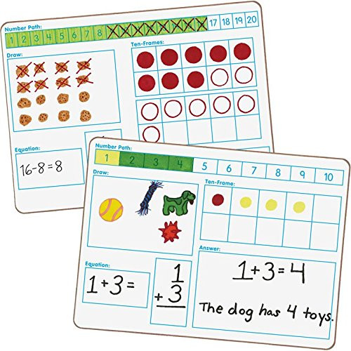 Really Good Stuff Solving Math Problems Two-Sided Dry Erase Boards - Set of 6