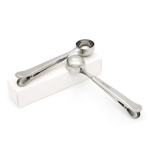 LEADUP 18/8 Stainless Steel Measuring Scoop with Coffee Bag Clip for Ground Coffee,Espresso,Coffee Beans,2-in-1 Stainless Steel Multifunctional Coffee Measuring Spoon LEADUP 18/8 Stainless Steel Measuring Scoop with Coffee Bag Clip for Ground Coffee,Espresso,Coffee Beans,2-in-1 Stainless Steel Multifunctional Coffee Measuring Spoon