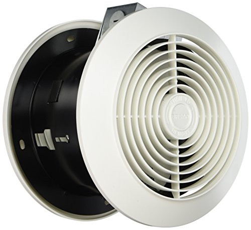 Broan 512 Room-to-Room Wall Utility Fan, 6-Inch 90 CFM 3.5 Sones, White Round Plastic Grille