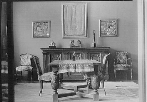 HistoricalFindings Photo: Albert Rothbart's Apartment,interiors,Tables,Chairs,Acetate,Arnold Genthe,1933