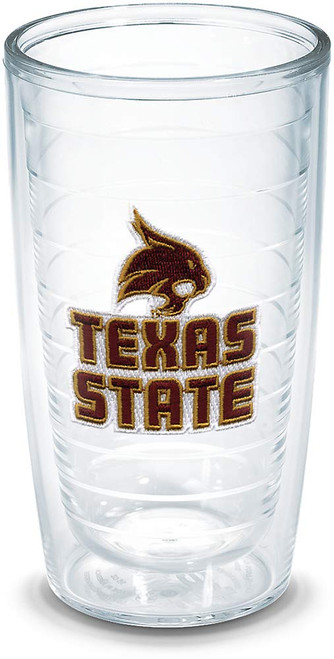 Tervis Made in USA Double Walled Texas State Bobcats Insulated Tumbler Cup Keeps Drinks Cold & Hot, 10oz Wavy - No Lid, Emblem