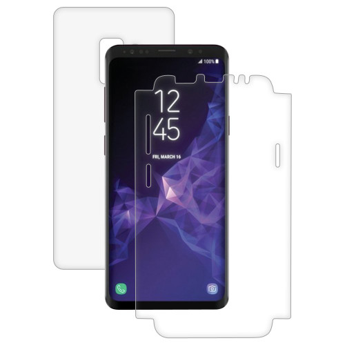 AMZER Shatterproof Full Body Coverage Screen Guard Scratch Shock Shatter Drop Protector Shield Screen Protector for Samsung Galaxy S9 - HD Clear Shockproof