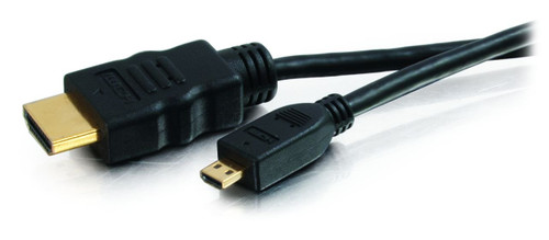 C2G HDMI Cable, High Speed HDMI Cable, Micro HDMI with Ethernet, 6.56 Feet (2 Meters), Black, Cables to Go 40313