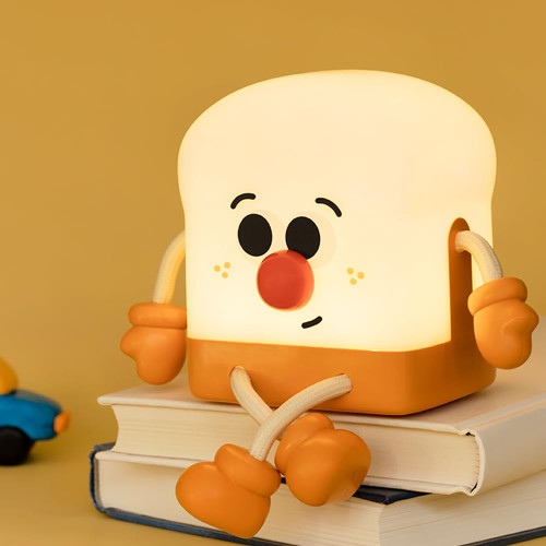 Cute Toaster Night Light for Kids, Kawaii LED Toast Bread Nursery Silicone Night Light with Timer Rechargeable Dimmable Table Lamp Bedside Lamp for Bedroom, Christmas Birthday Gifts for Kids Baby (A)