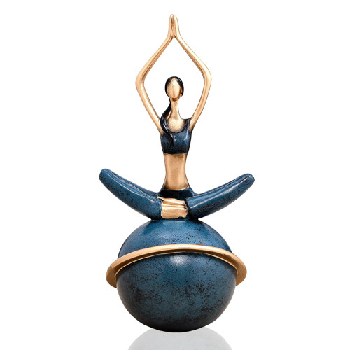 Eoiips Yoga Girl Statue, Resin Yoga Figure Meditation Yoga Woman Statue Figurine Modern Decor for Home & Office Decoration, Gifts for Yoga Lovers(Blue, A)