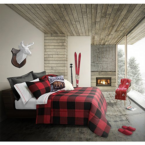 Safdie & Co. Luxury Set Comforter, King, Red/Black 3