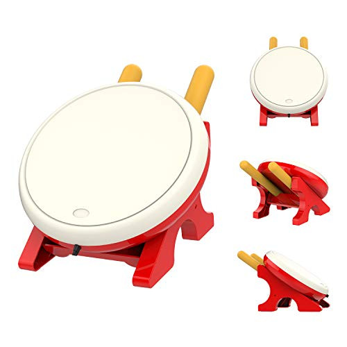 MoKo Drum Controller for Nintendo Switch, Drum Sticks Controller Set for Nintendo Switch Motion Sensing Game Taiko Drum Master Accessories for N- Switch Version  Red + White