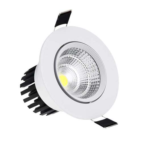PEHUB Round Super Bright Aluminum COB Spotlights Recessed LED Downlight Ceiling Light for Kitchen Bathroom Recessed Ceiling Spotlights High Brightness (Color : Warm White_12W 4Inch)