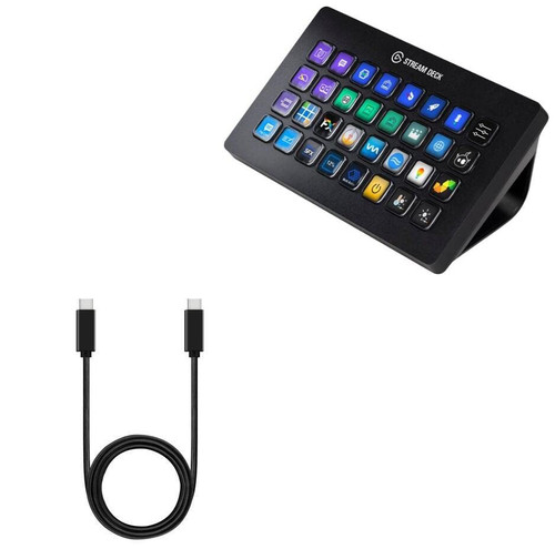 BoxWave Cable Compatible with Elgato Stream Deck XL - DirectSync PD Cable (3ft) - USB-C to USB-C (100W), Type C Braided 3ft Charge and Sync Cable for Elgato Stream Deck XL - Jet Black