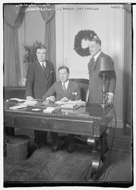 HistoricalFindings Photo: Edward Stanton,Mayor J.J. Walker,Charles Kerrigan,desks,Offices,Chairs,1926 1