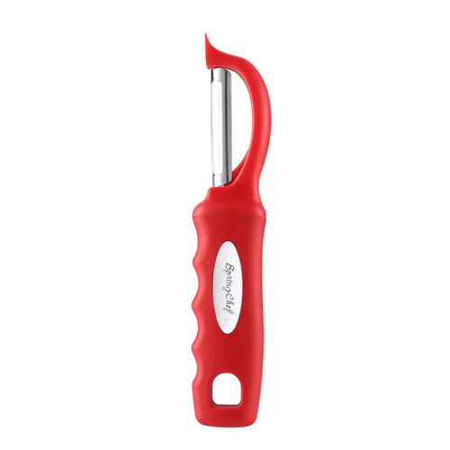 Spring Chef Premium Swivel Vegetable Peeler, Soft Grip Handle and Ultra Sharp Stainless Steel Blades - Perfect Kitchen Peeler For Veggie, Fruit, Potato, Carrot, Apple - Red Spring Chef Premium Swivel Vegetable Peeler, Soft Grip Handle and Ultra Sharp Stainless Steel Blades - Perfect Kitchen Peeler For Veggie, Fruit, Potato, Carrot, Apple - Red
